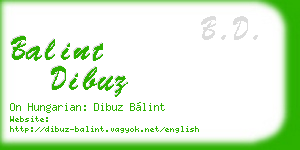 balint dibuz business card
